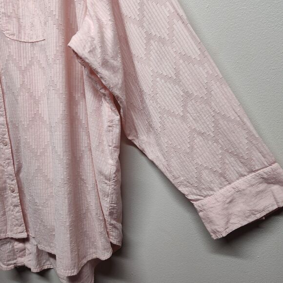 Wonderly Button Down Shirt Women Plus Size 4X Pink Cotton Spring Casual Feminine - Picture 3 of 8